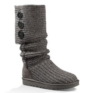 UGG Classic Cardy Tall Button Sweater Boots Size 6